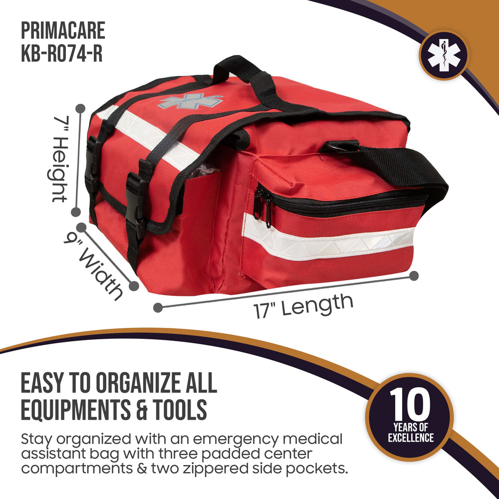 Primacare bolsa en uso por rescatista, transporte cómodo y accesible