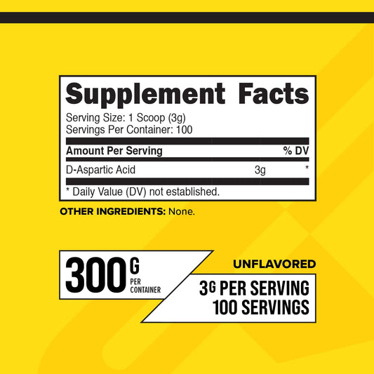 Primaforce acido d-aspartico 300g con cuchara de dosificacion para dosis precisa