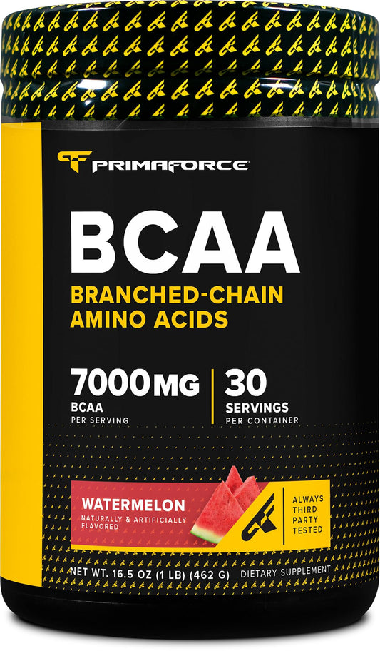 Primaforce BCAA Sandía: pote de polvo para recuperación posentrenamiento