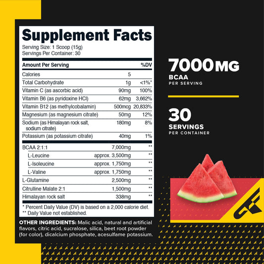 Primaforce BCAA Sandía: vaso con bebida para hidratación y energía