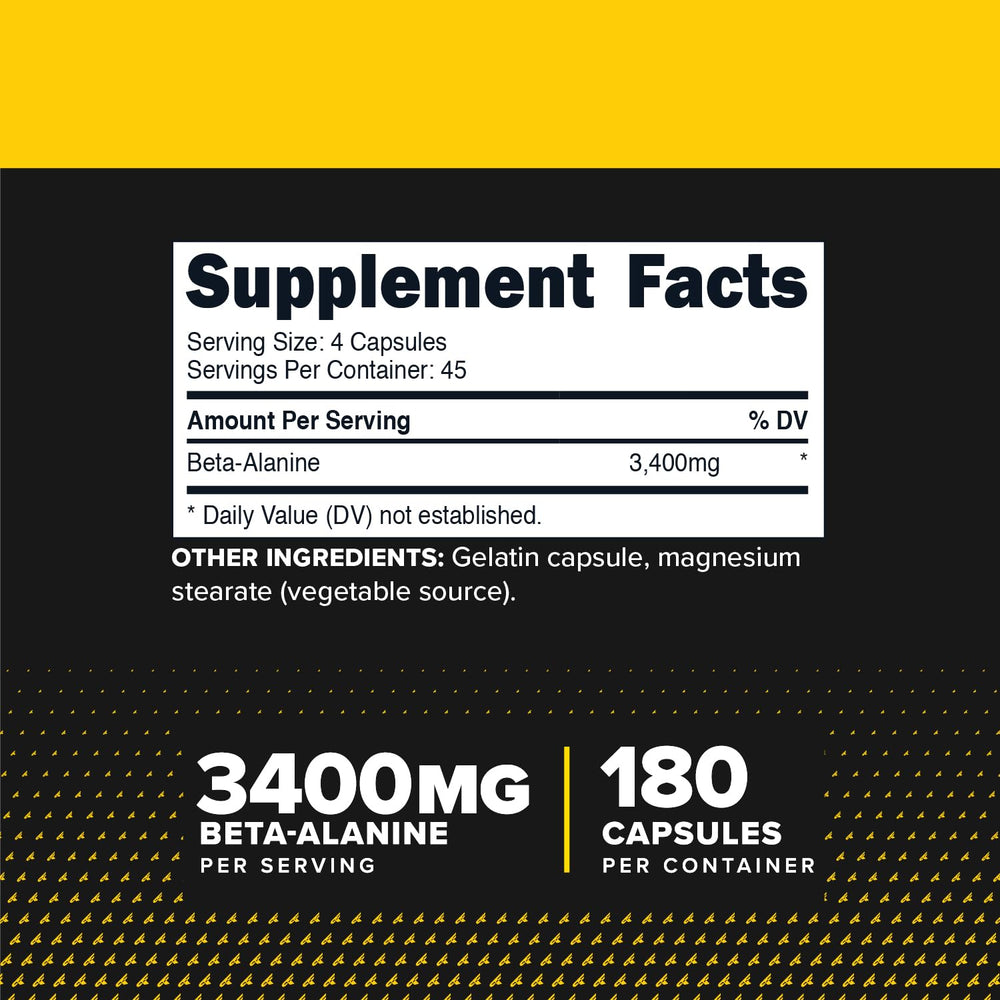 Primaforce Beta-Alanina: cápsulas para toma diaria en mano