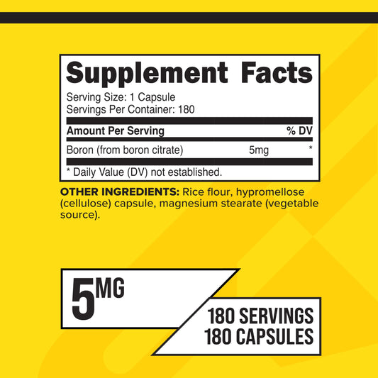 Primaforce Boron: etiqueta del frasco que resalta pureza y potencia