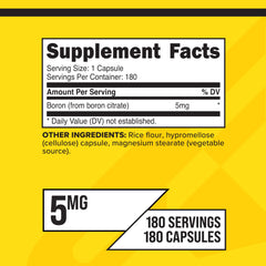 Primaforce Boron: etiqueta del frasco que resalta pureza y potencia