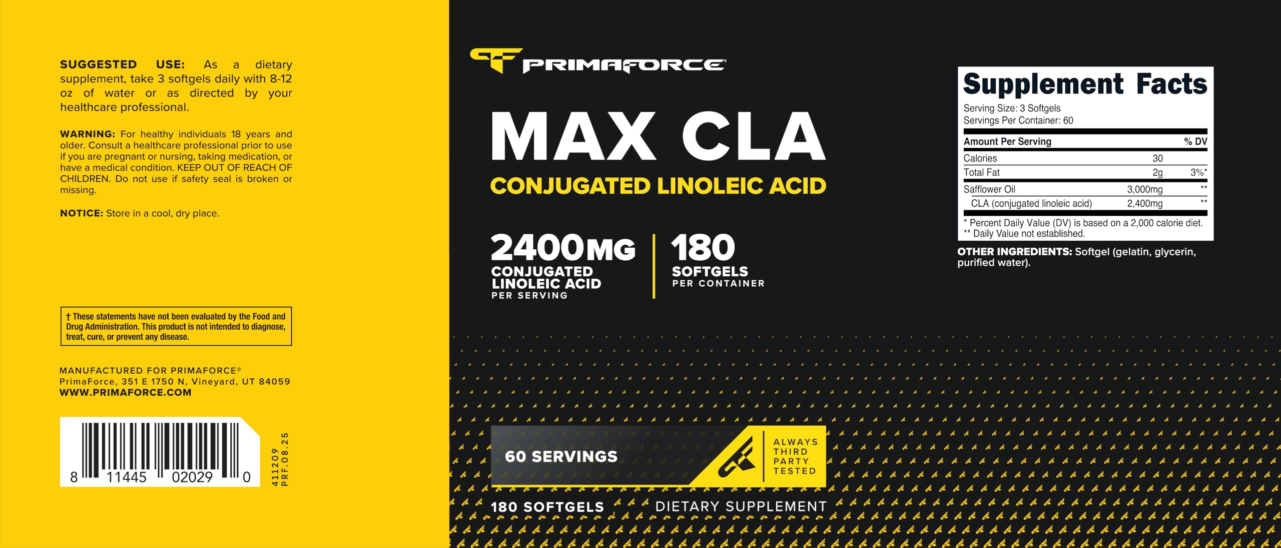 Primaforce CLA junto a equipo de entrenamiento ilustra uso en rutina activa