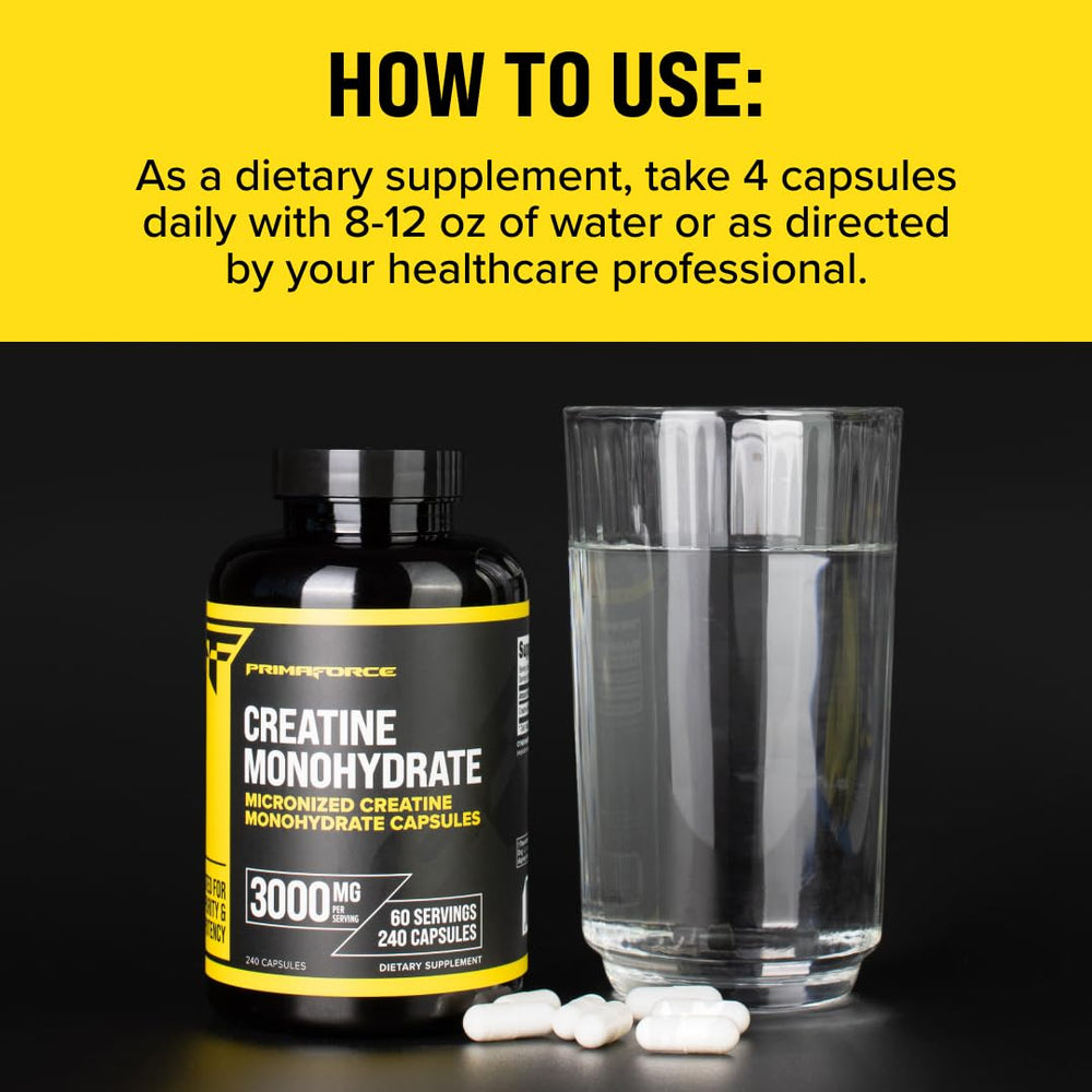 Primaforce Creatine Monohidrato cápsulas, ritual diario para apoyar metas deportivas