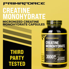 Primaforce Creatine Monohidrato cápsulas, durante entrenamientos para energía sostenida