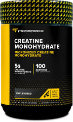 Primaforce Creatina Monohidrato Micronizada en bote de 500 g para entrenamientos consistentes.
