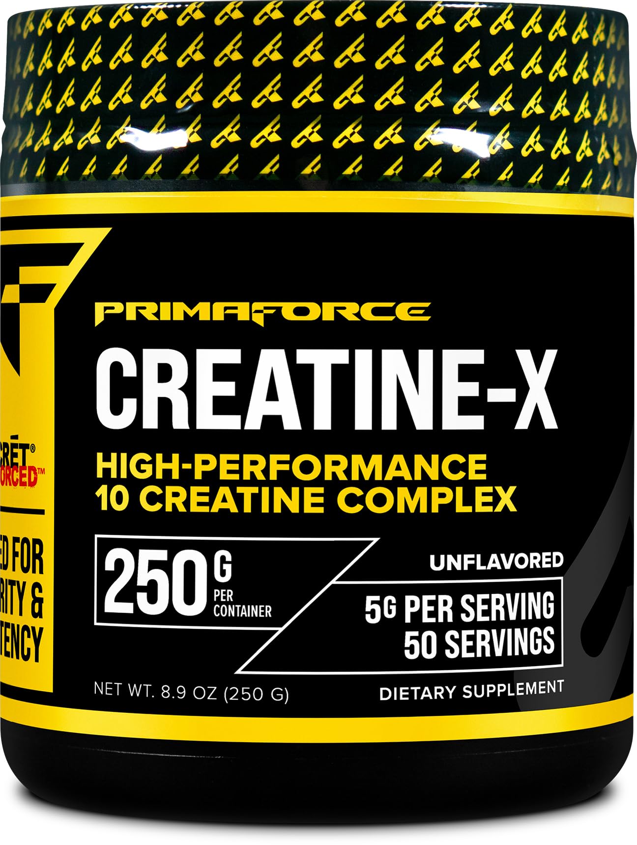 Primaforce Creatine-X, bote-250g, pensado para rendimiento sostenido en entrenamientos intensos.