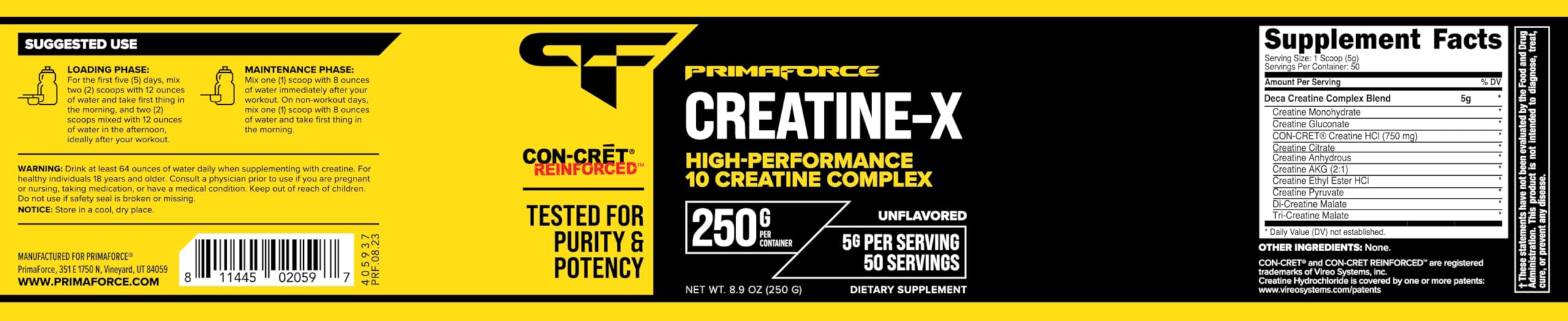 Primaforce Creatine-X, preparación-agua, lista para usar y mantener energía durante la rutina.