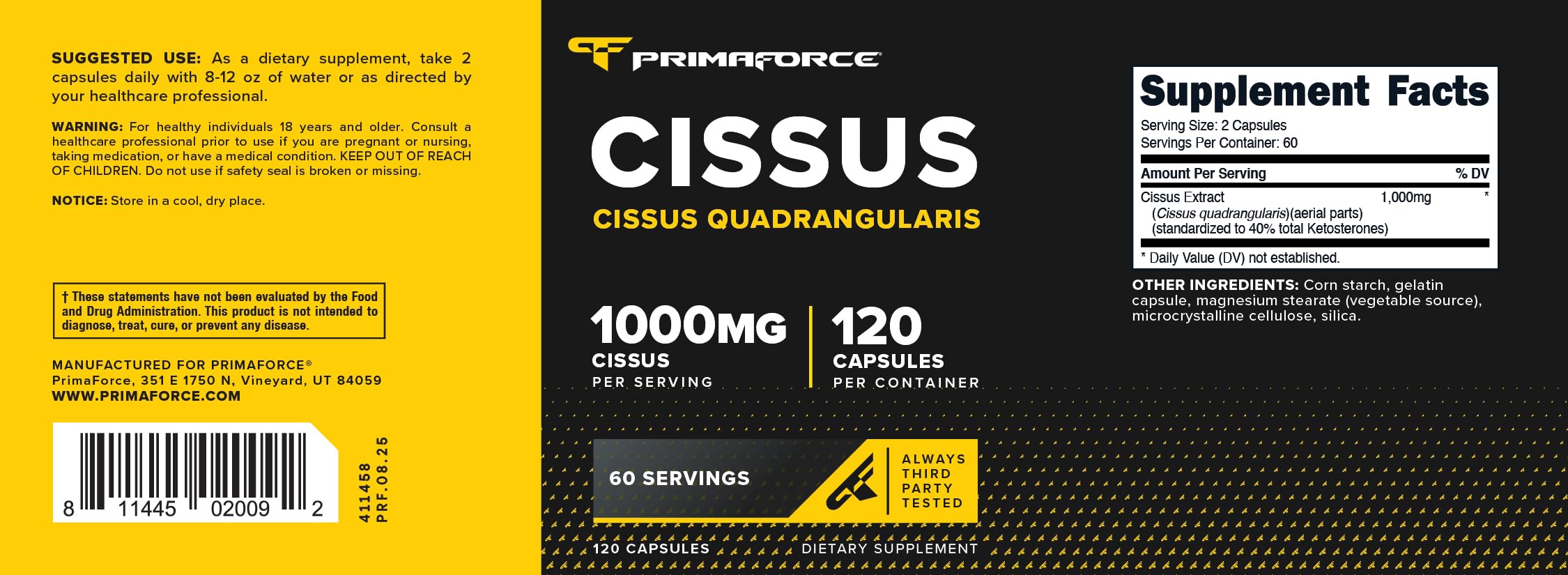 Primaforce envase junto a objetos para comparar tamaño y conveniencia