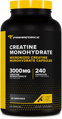 Primaforce envase frontal mostrando 240 cápsulas y ventajas prácticas