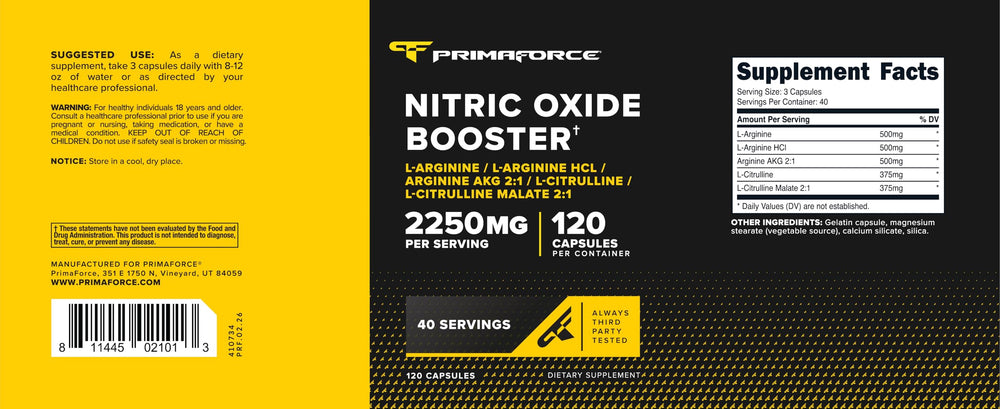 Primaforce etiqueta con ingredientes y dosis, transparencia y control