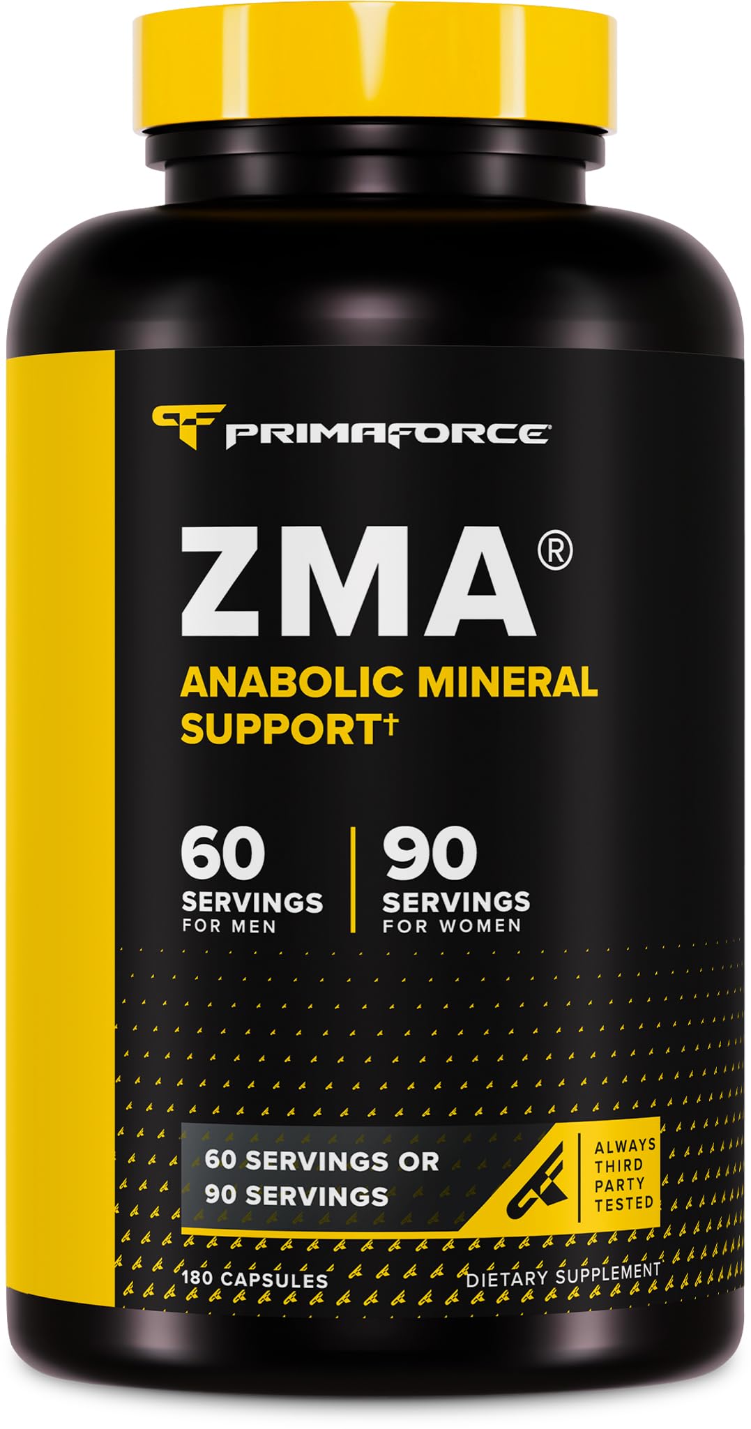 Primaforce ZMA frasco frontal mostrando la presentación y cantidad de cápsulas