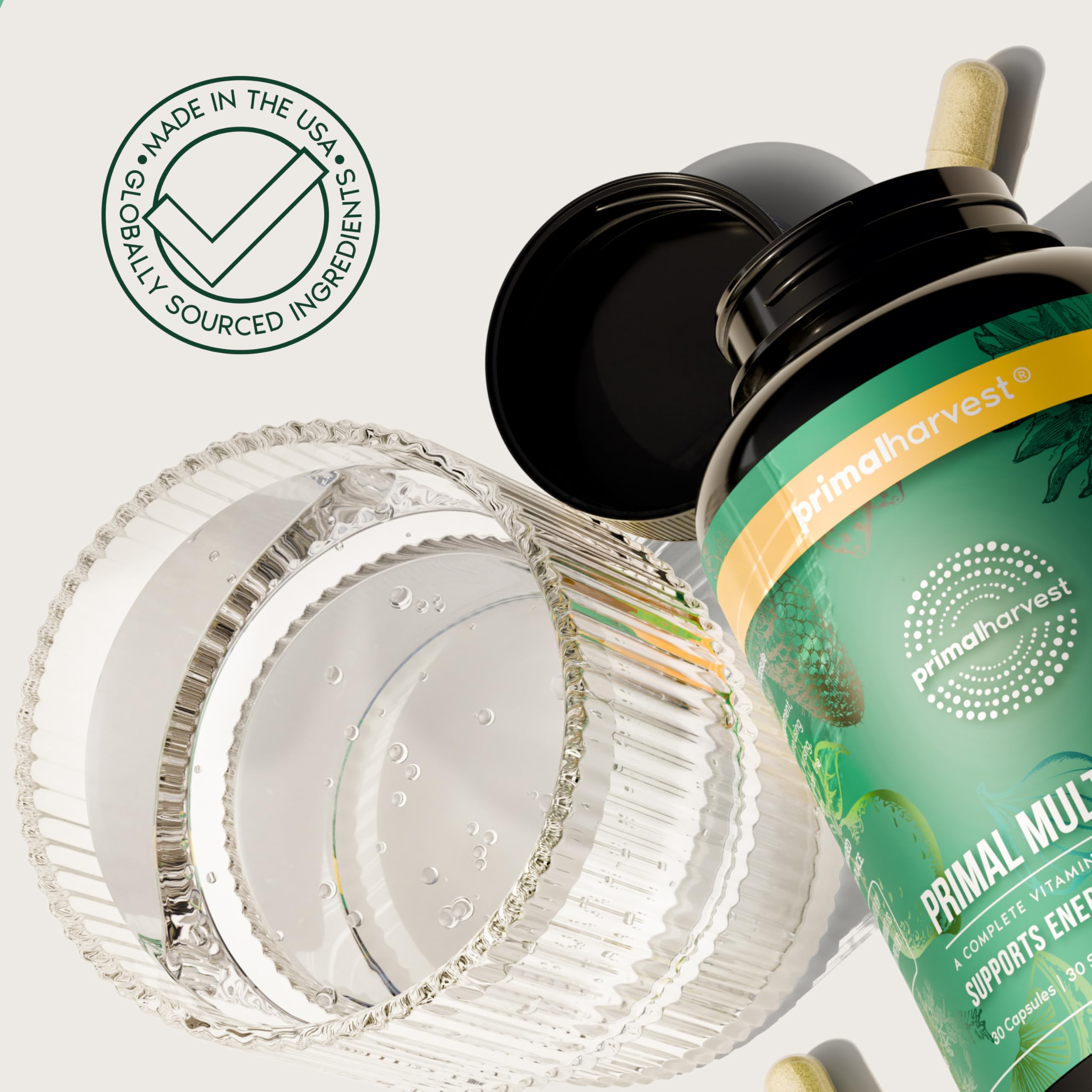 Primal Harvest empaque y certificados que indican control de calidad