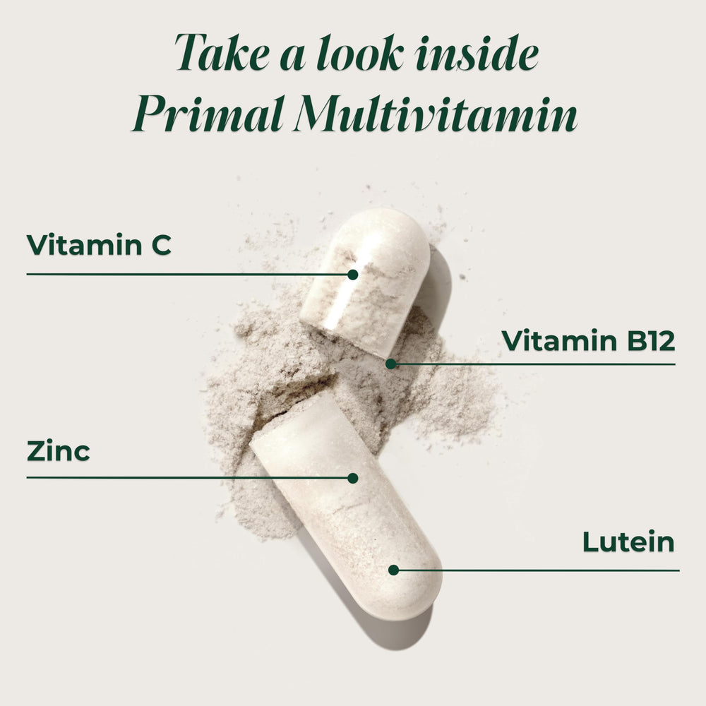 Primal Harvest etiqueta con información de ingredientes y beneficios