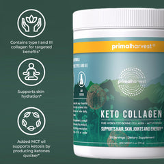 Primal Harvest etiqueta con lista de ingredientes y certificaciones visibles