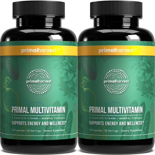 Primal Harvest frasco frontal mostrando envase limpio y profesional