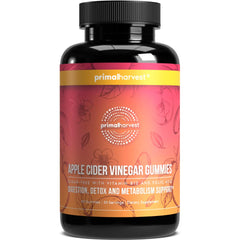 Primal Harvest frasco frontal mostrando gominolas y beneficio práctico