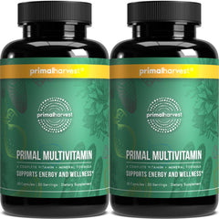 Primal Harvest frasco frontal mostrando envase limpio y profesional