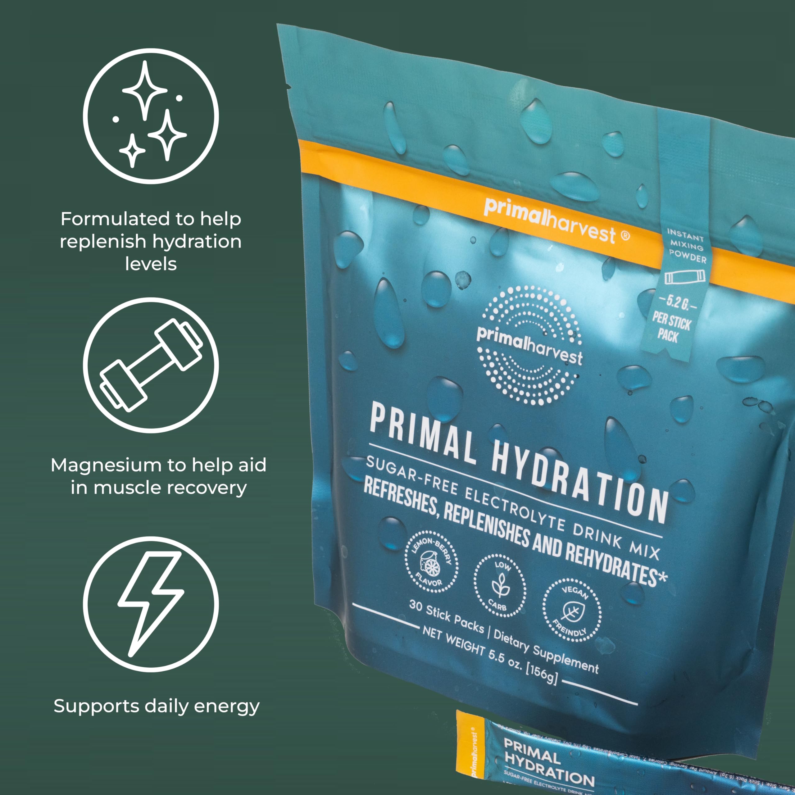 Primal Harvest etiqueta de ingredientes, lista clara de minerales y vitaminas