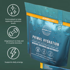 Primal Harvest etiqueta de ingredientes, lista clara de minerales y vitaminas