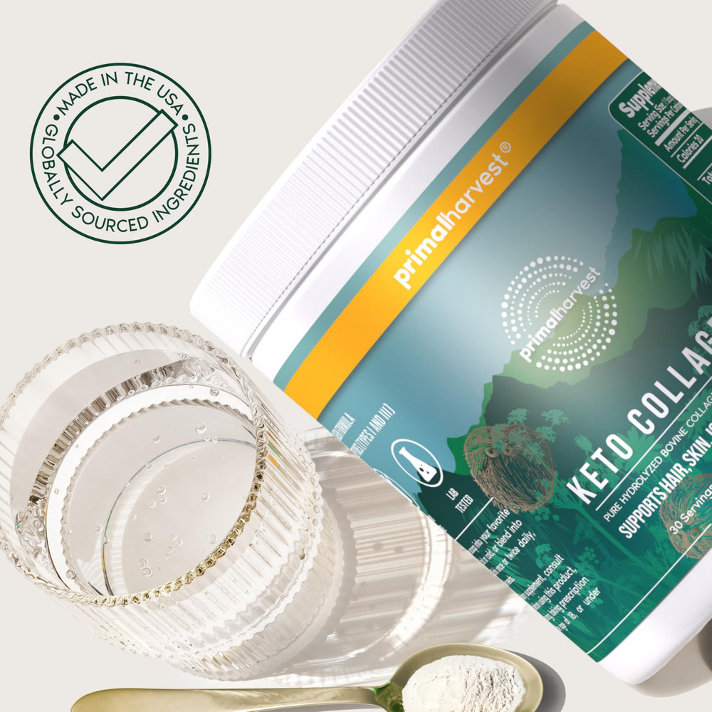 Primal Harvest batido deportivo con polvo, complemento proteico tras ejercicio