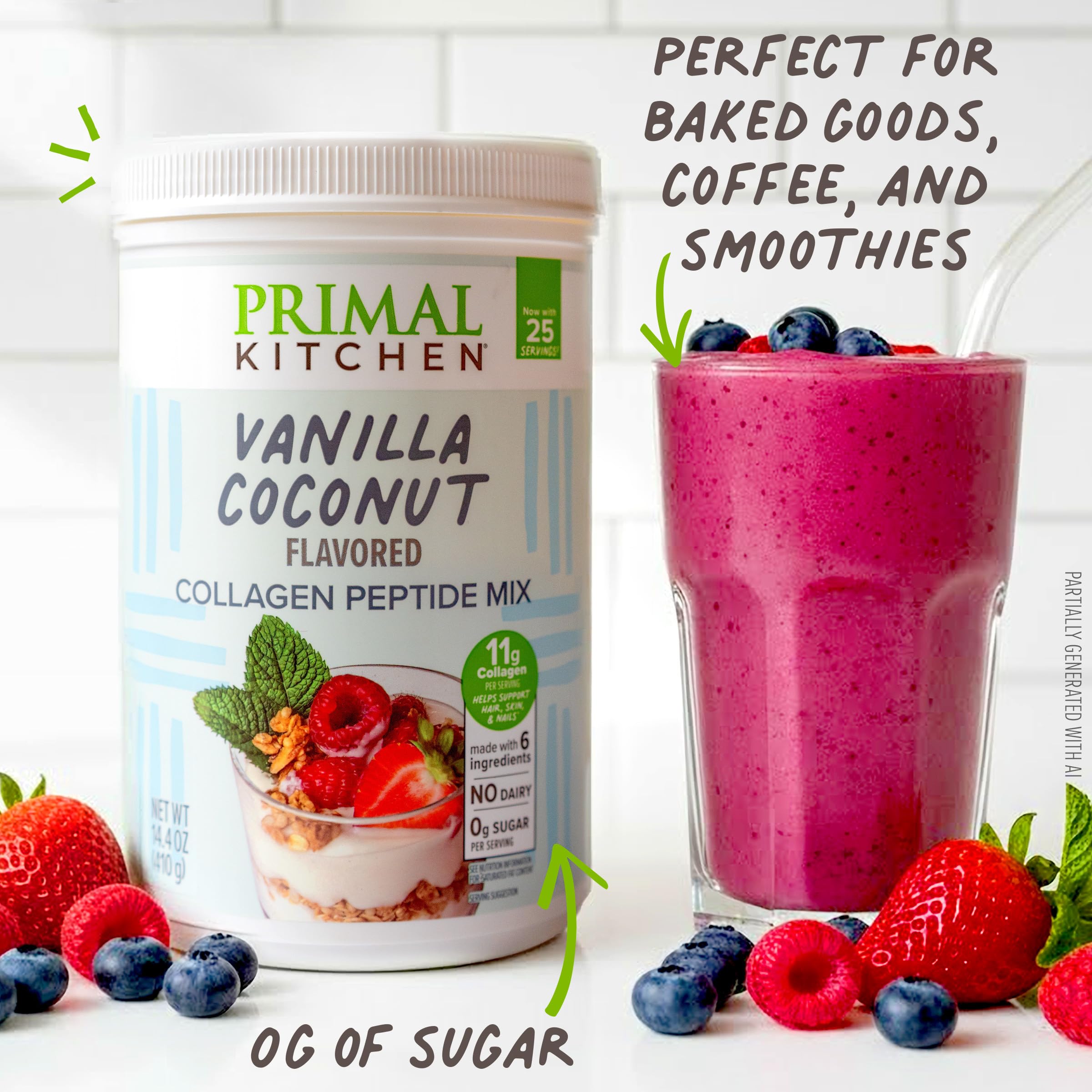 Primal Kitchen batido matutino con colágeno, aporta proteína y sabor