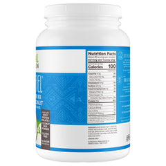 Primal Kitchen envase de 1.85 lb en comparación con una mano para escala