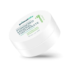 Primal Life Organics arcillas y menta en primer plano mostrando ingredientes activos