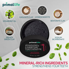 Envase abierto de Primal Life Organics con polvo listo para usar y dosificador