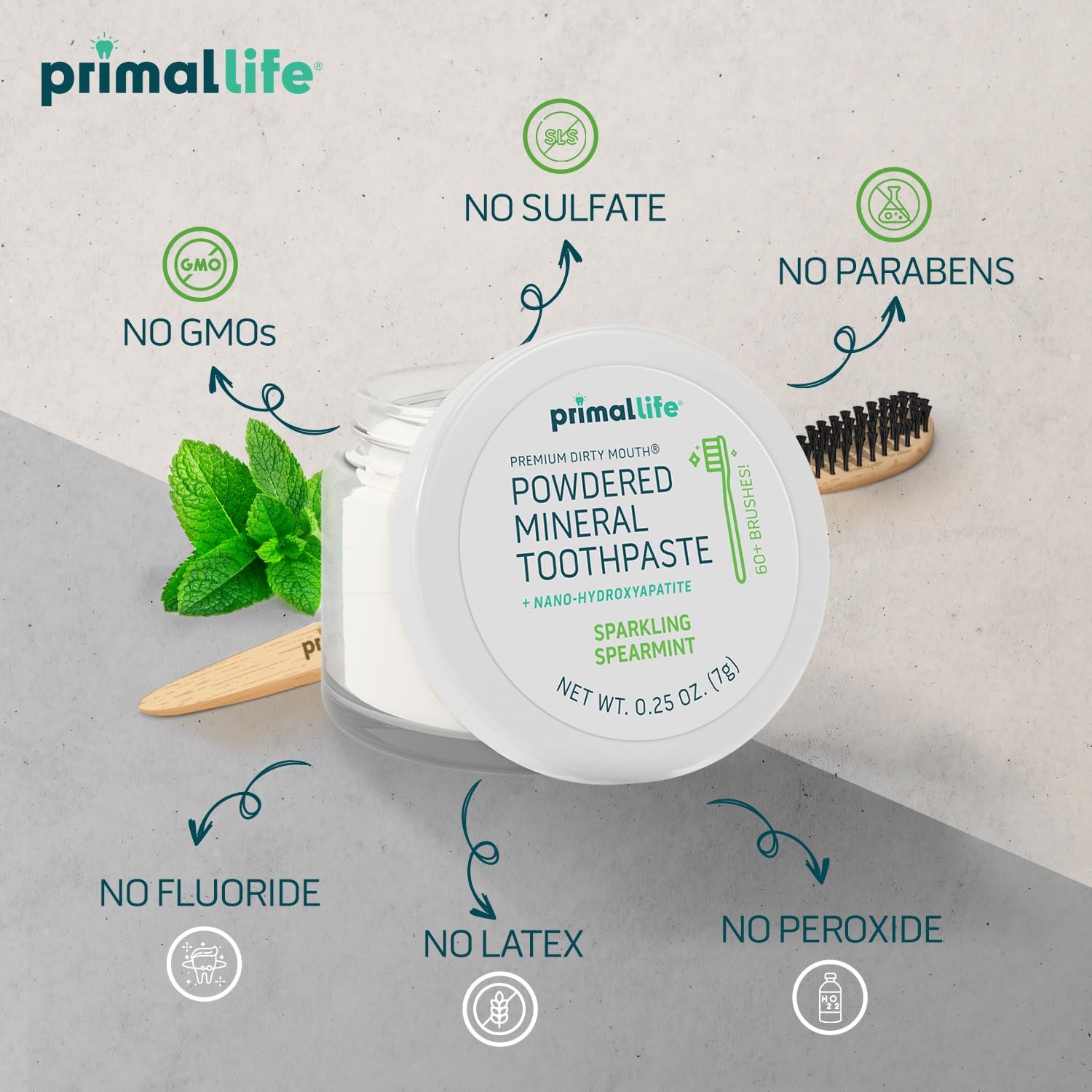 Primal Life Organics etiqueta con lista de ingredientes sin aditivos
