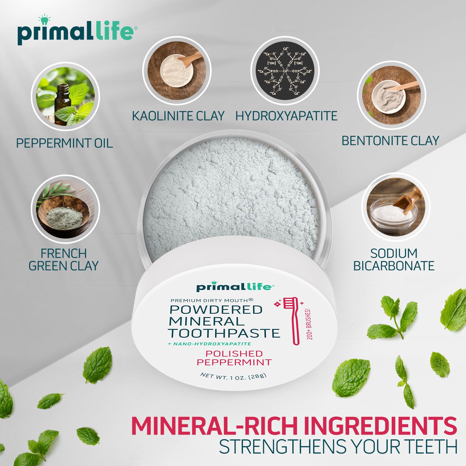 Primal Life Organics etiqueta legible con lista de ingredientes naturales