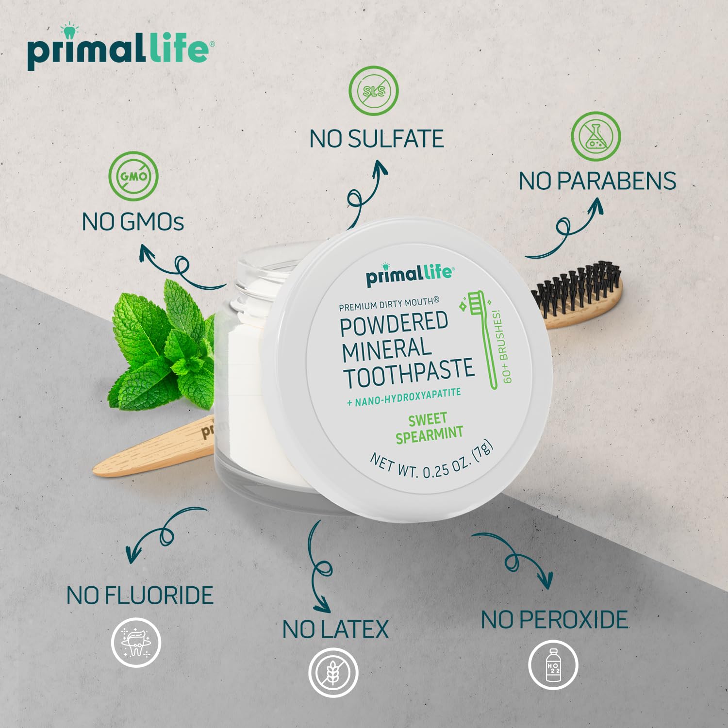 Primal Life Organics etiqueta con ingredientes, transparencia y componentes naturales
