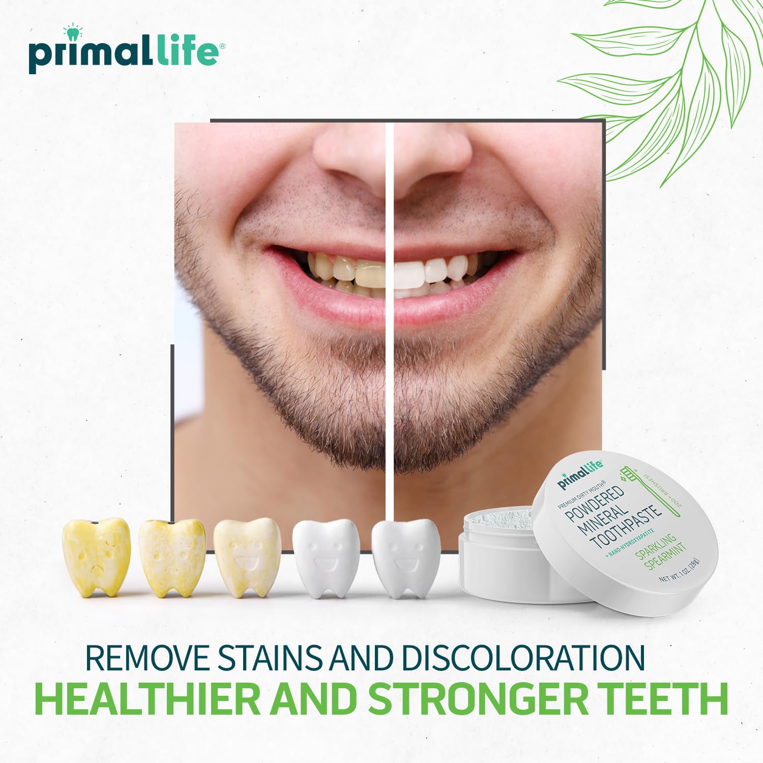 Primal Life Organics polvo en cepillo demostrando aplicación eficaz