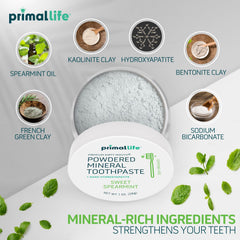 Primal Life Organics polvo en cepillo listo para uso, proporciona limpieza diaria efectiva