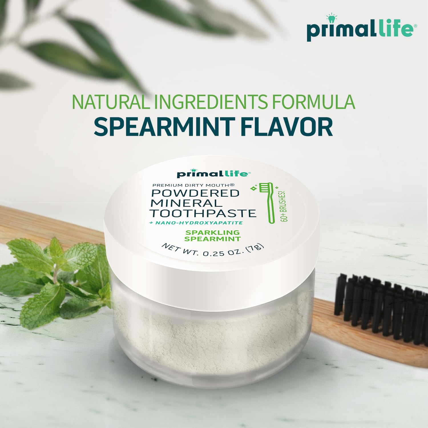 Primal Life Organics envase junto a moneda para comparar tamaño práctico