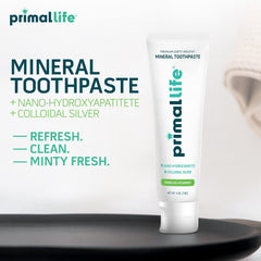 Primal Life Organics textura mineral en primer plano para limpieza natural