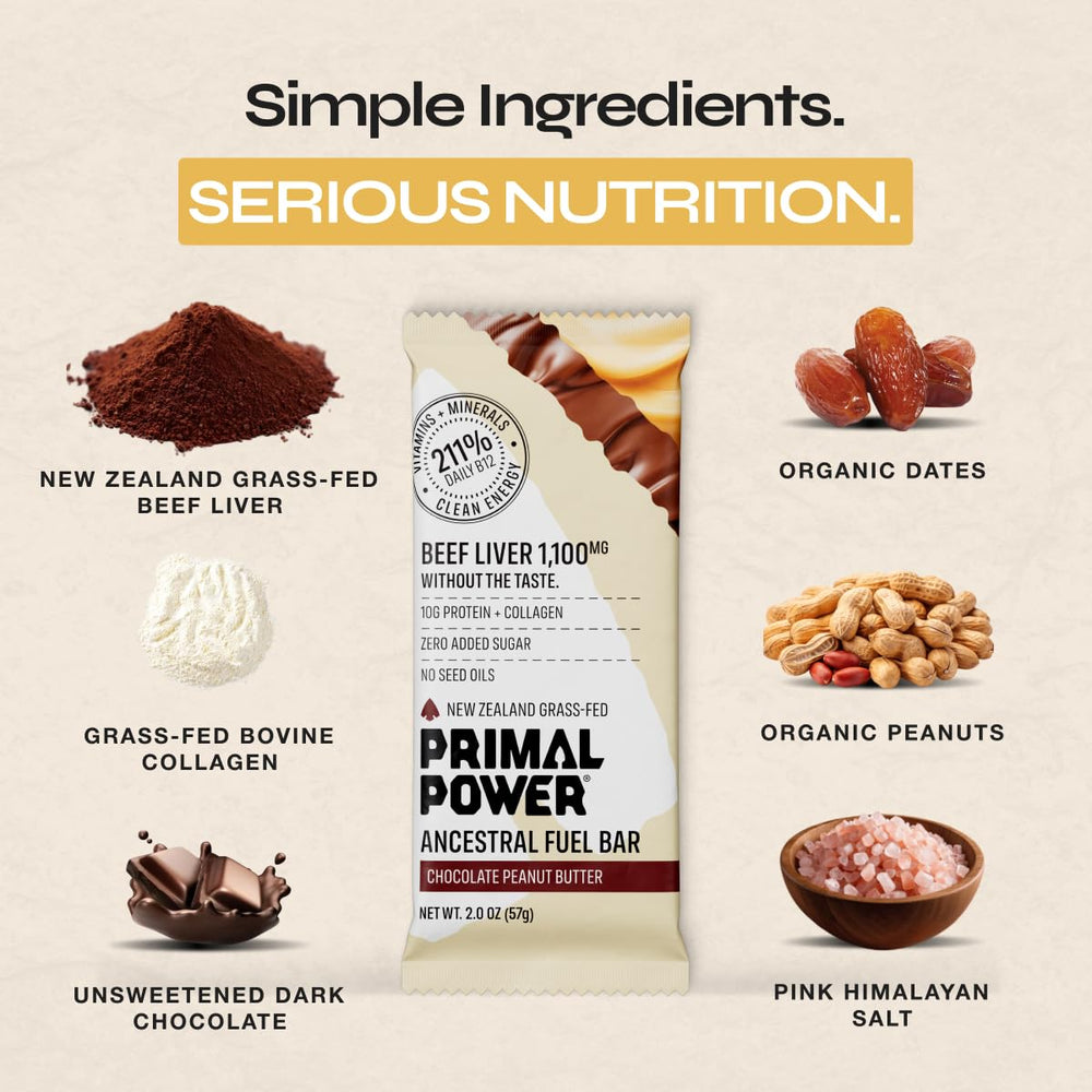 Primal Power barrita en mano lista para comer para energía rápida y cómoda