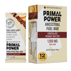 Primal Power frontal del empaque mostrando sabor chocolate peanut butter y beneficios