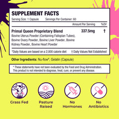 Primal Queen etiqueta de ingredientes legible, transparencia en origen