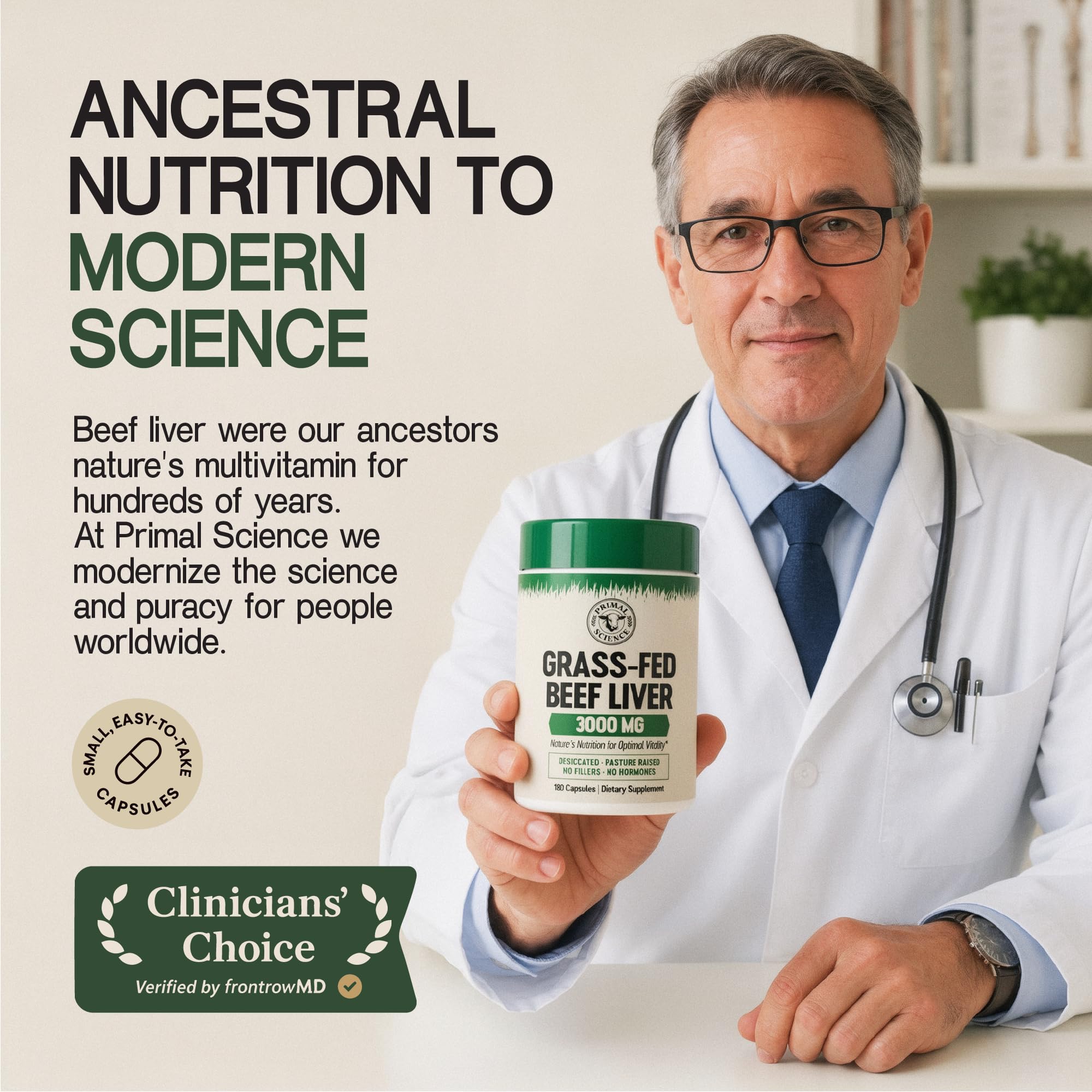 Primal Science ganado pastando que ilustra origen grass-fed y prácticas sin hormonas