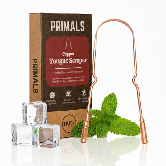 PRIMALS raspador lingual vista frontal para limpieza rápida