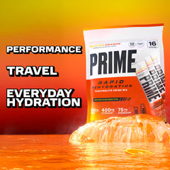 PRIME HYDRATION etiqueta con lista de electrolitos y vitaminas visible