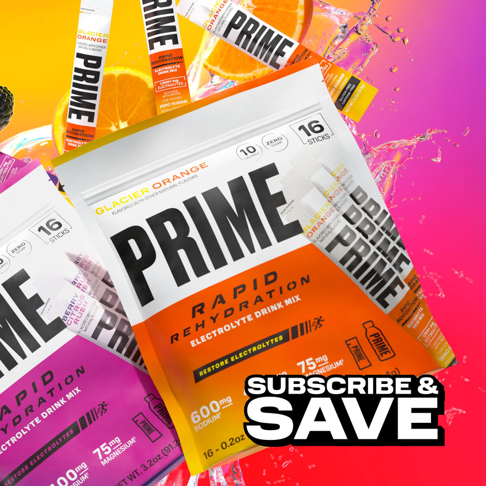 PRIME HYDRATION sobres en bolsa de gimnasio para hidratación inmediata