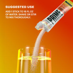PRIME HYDRATION botella con mezcla Glacier Orange lista para beber