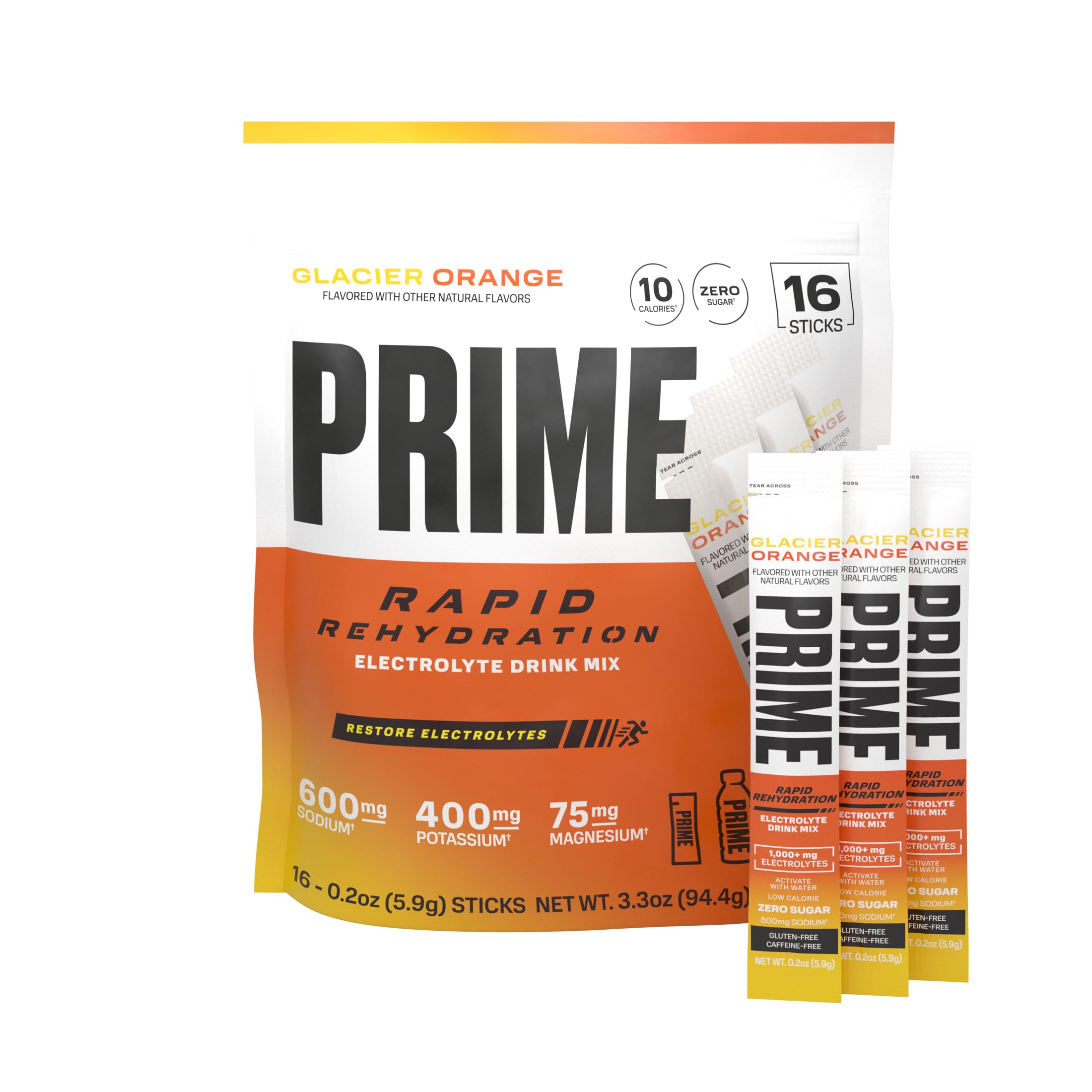 PRIME HYDRATION frente del paquete mostrando sobres y beneficios