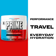 PRIME HYDRATION botella en gimnasio con mezcla Ocean Cherry para rendimiento y conveniencia