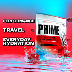PRIME HYDRATION etiqueta nutricional del stick mostrando electrolitos y vitaminas