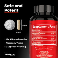 Prime Labs primer plano de PrimaVie Shilajit destacando energía mitocondrial