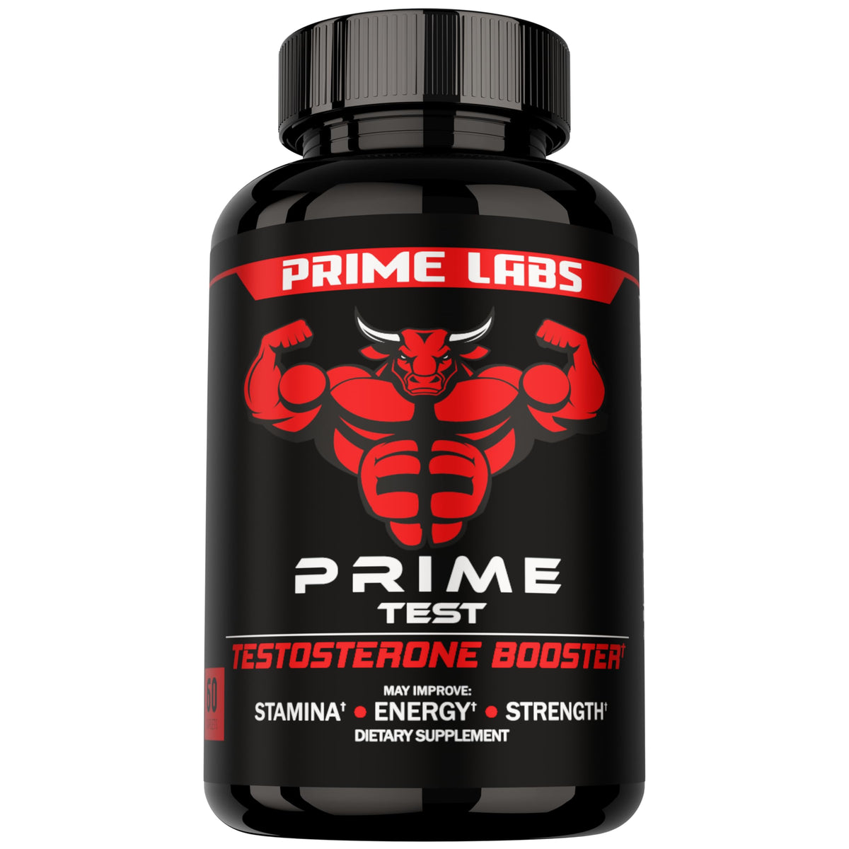 Prime Labs botella frontal mostrando diseño y beneficios visibles